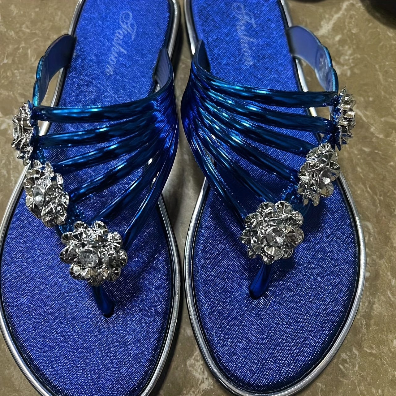 Florence|Tongs plates à fleurs