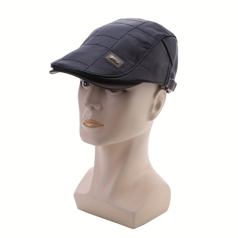 Tristan|Chapeau béret en cuir rétro et élégant