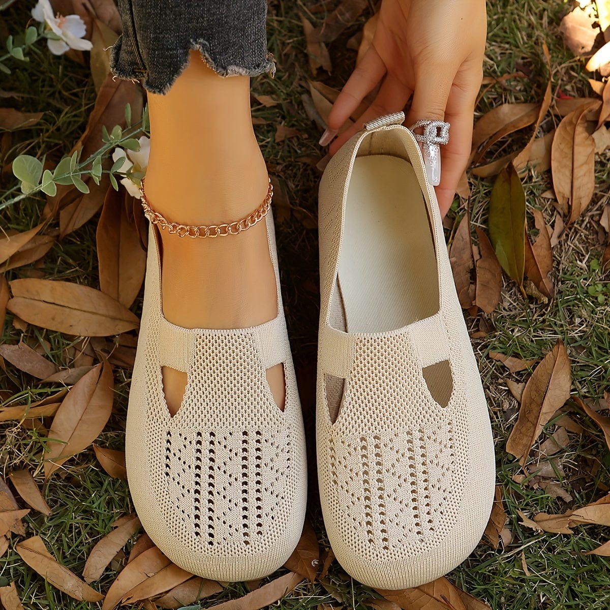 Elodie|Chaussures plates tricotées pour femmes
