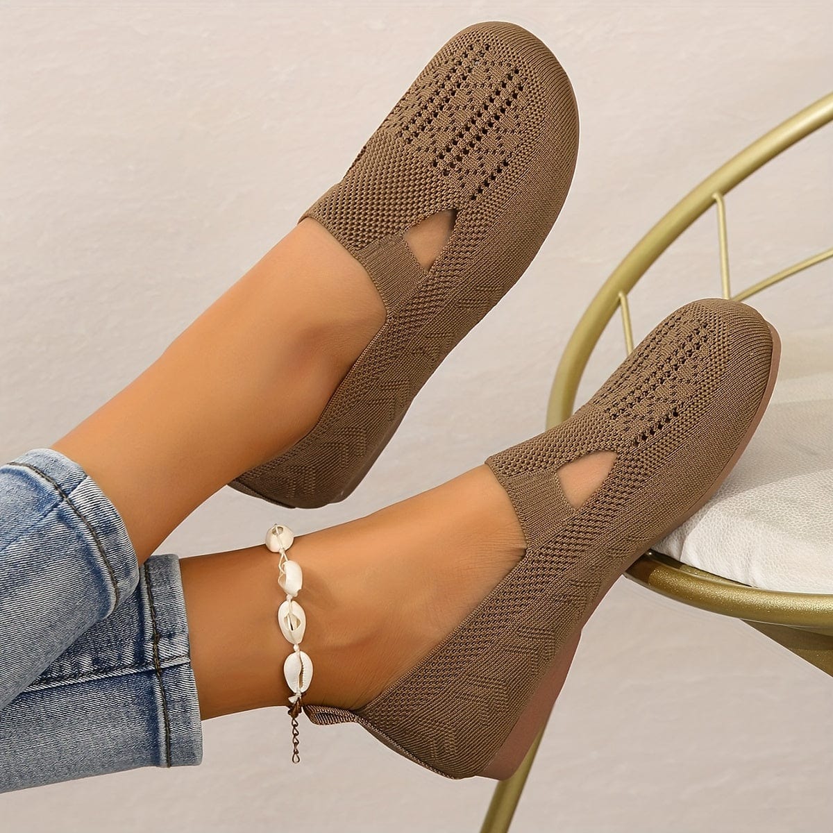 Elodie|Chaussures plates tricotées pour femmes