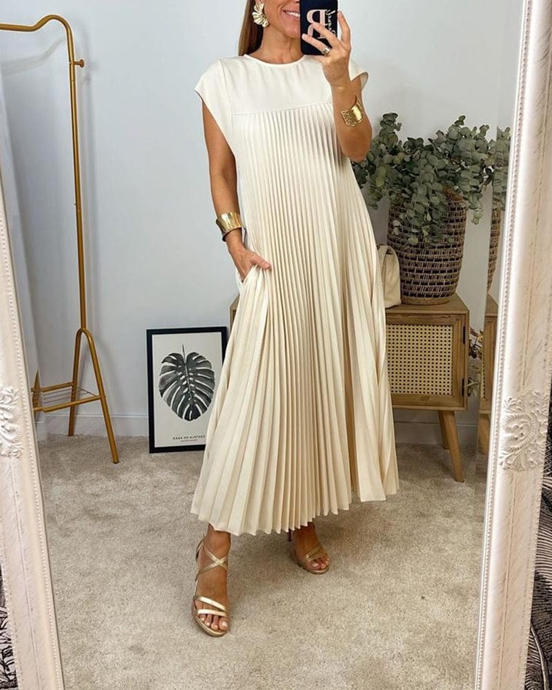 Pamela|Robe Sans manches Chic Plissé