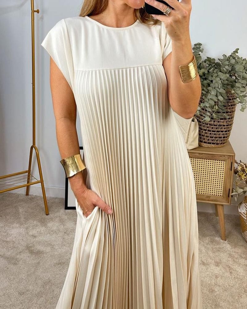 Pamela|Robe Sans manches Chic Plissé