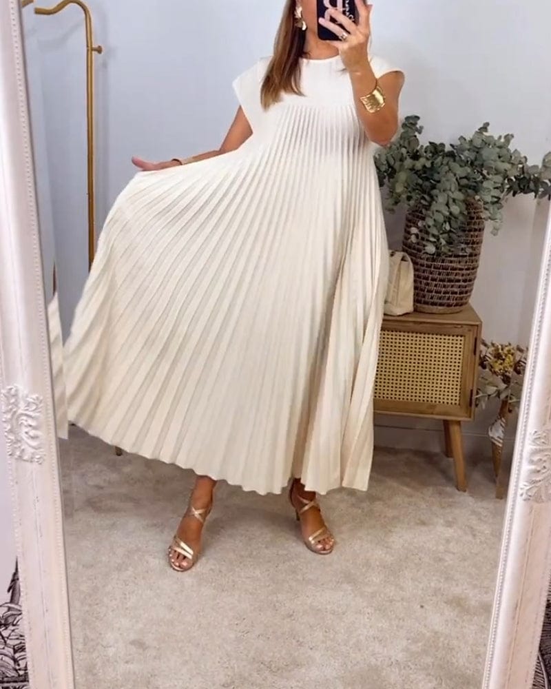 Pamela|Robe Sans manches Chic Plissé