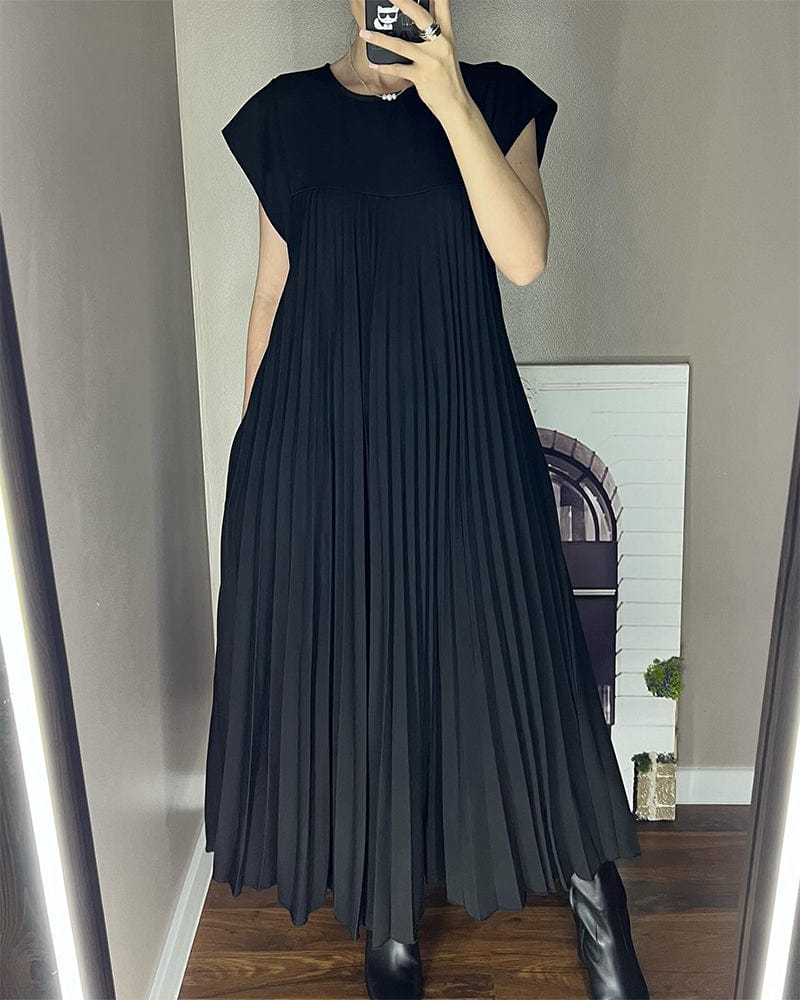 Pamela|Robe Sans manches Chic Plissé