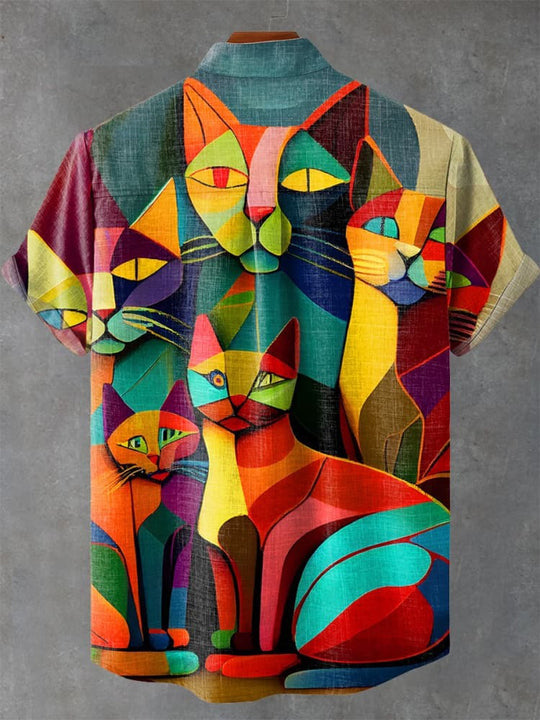 Cyril | Pièces Décontractées à Imprimé de Chat Vintage