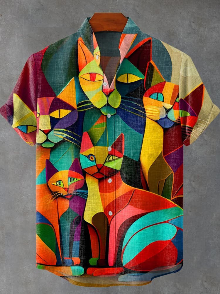 Cyril | Pièces Décontractées à Imprimé de Chat Vintage