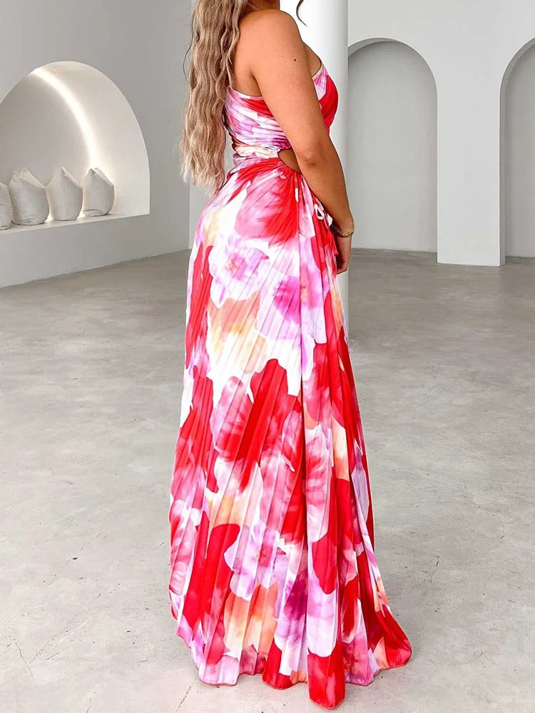 Élodie - Robe Asymétrique à Fleurs - Élégante et Féminine