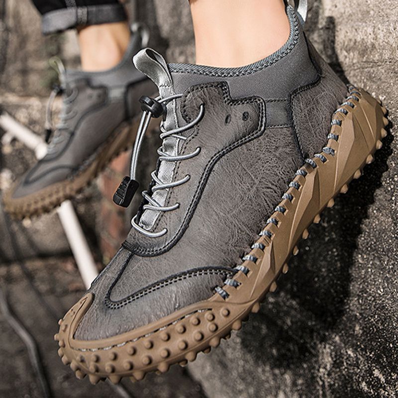 James|Baskets décontractées en cuir cousues à la main