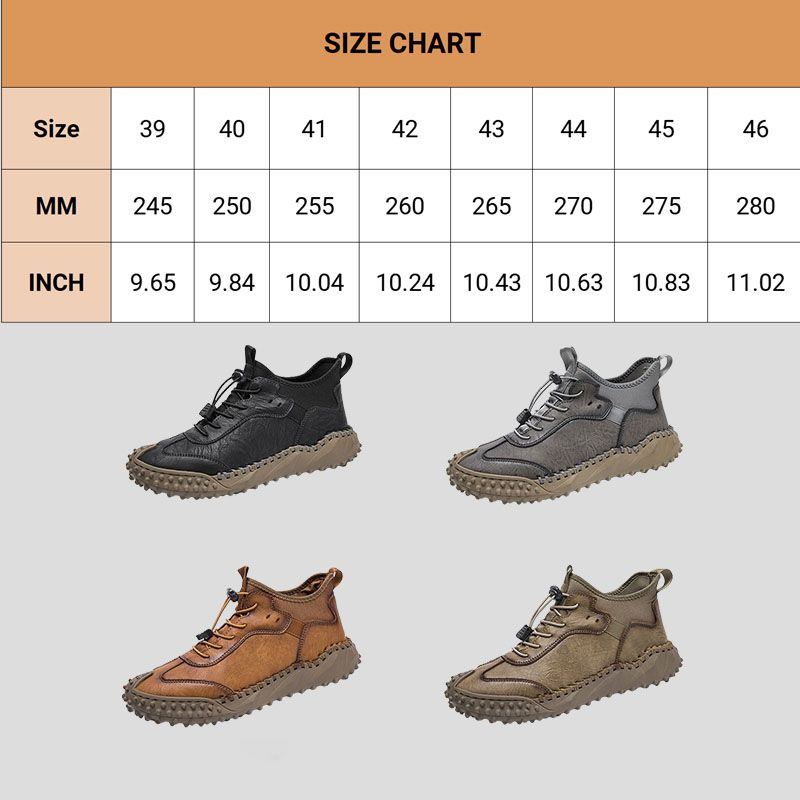 James|Baskets décontractées en cuir cousues à la main