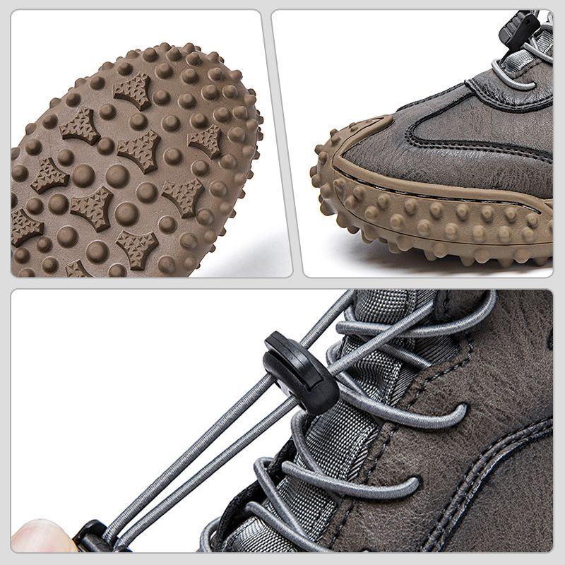 James|Baskets décontractées en cuir cousues à la main