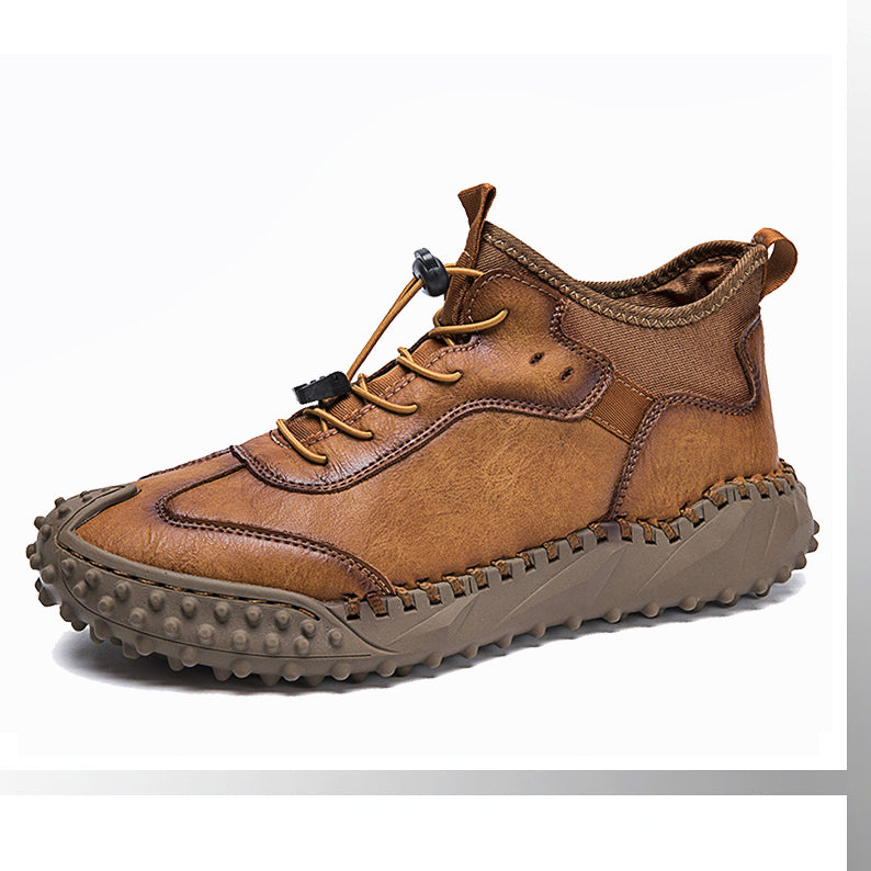 James|Baskets décontractées en cuir cousues à la main