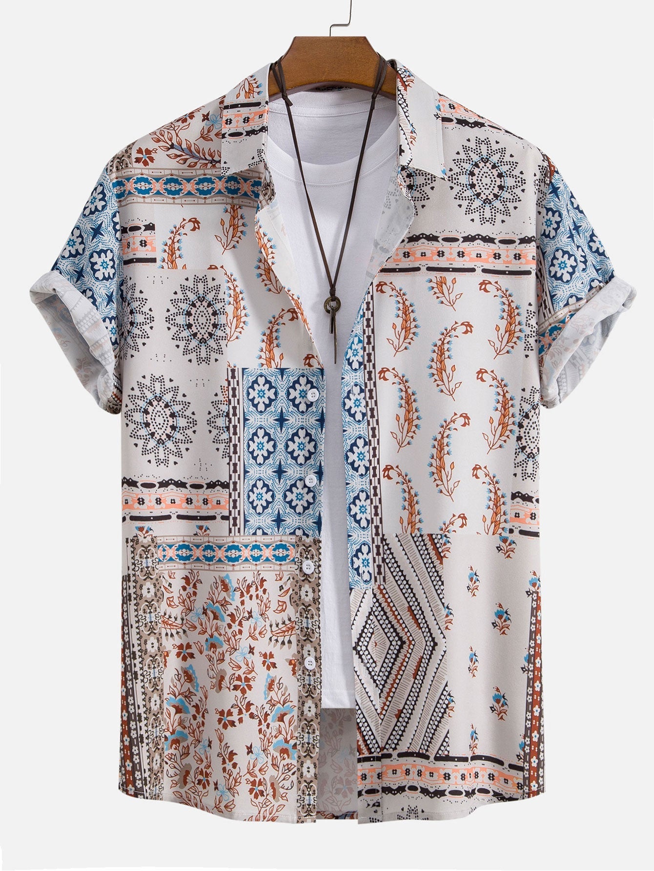 NOAH | Chemise  à imprimé foulard et short de bain