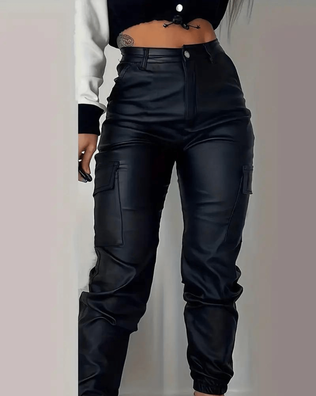 Lisa｜Pantalon en cuir Cargo