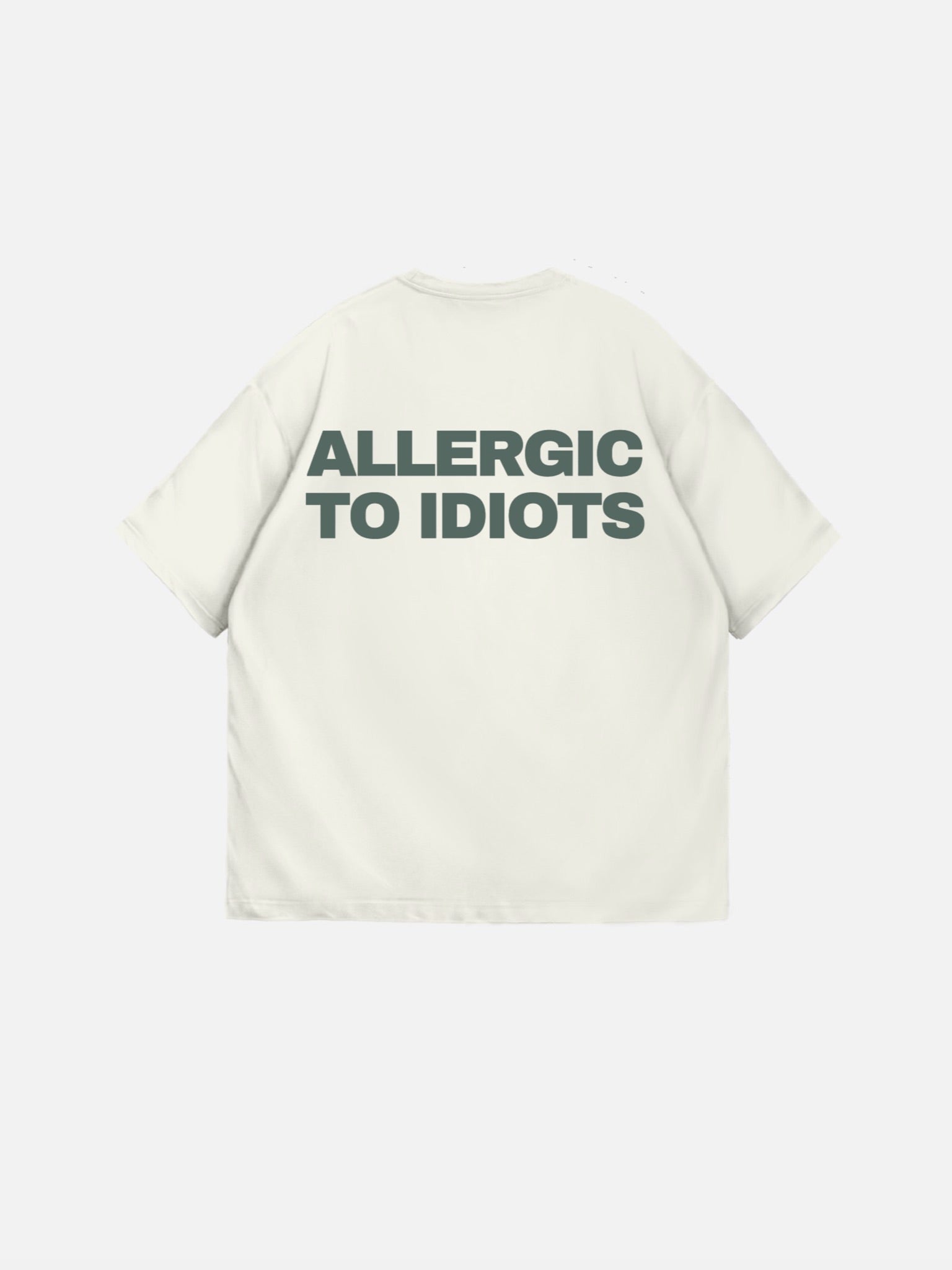 Oversize Statement T-shirt - White Onyx and Green