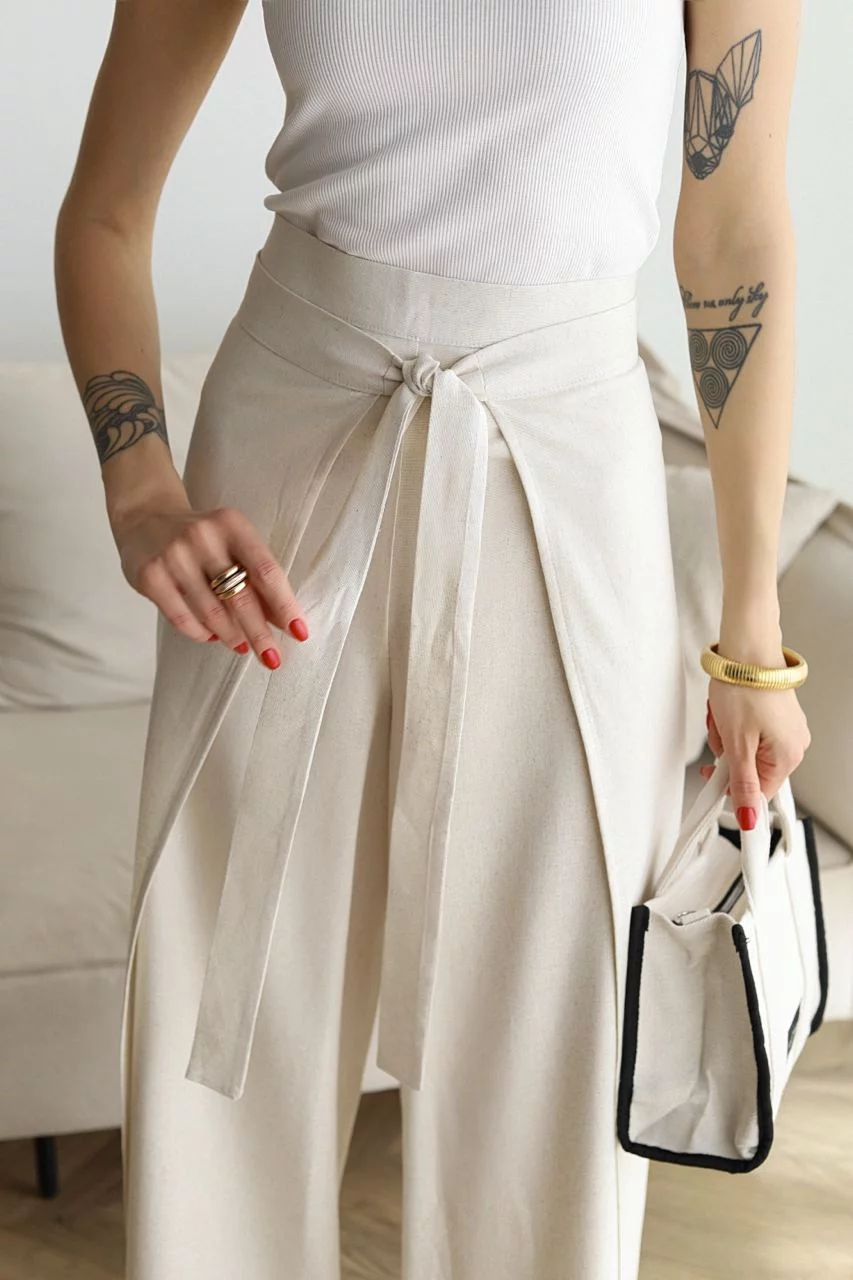 Ambre | Pantalon en lin à jambes larges