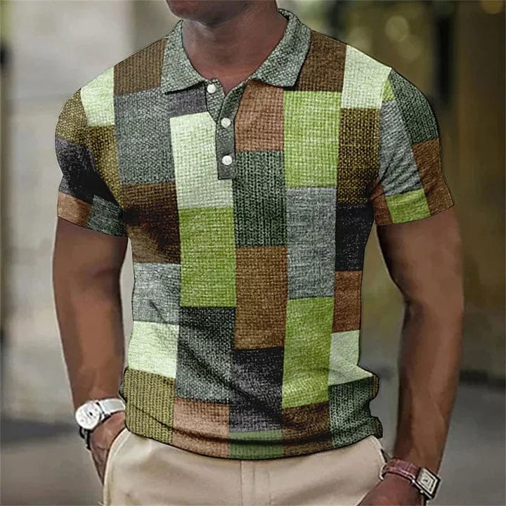 Polo Julien à manches courtes et motif à carreaux