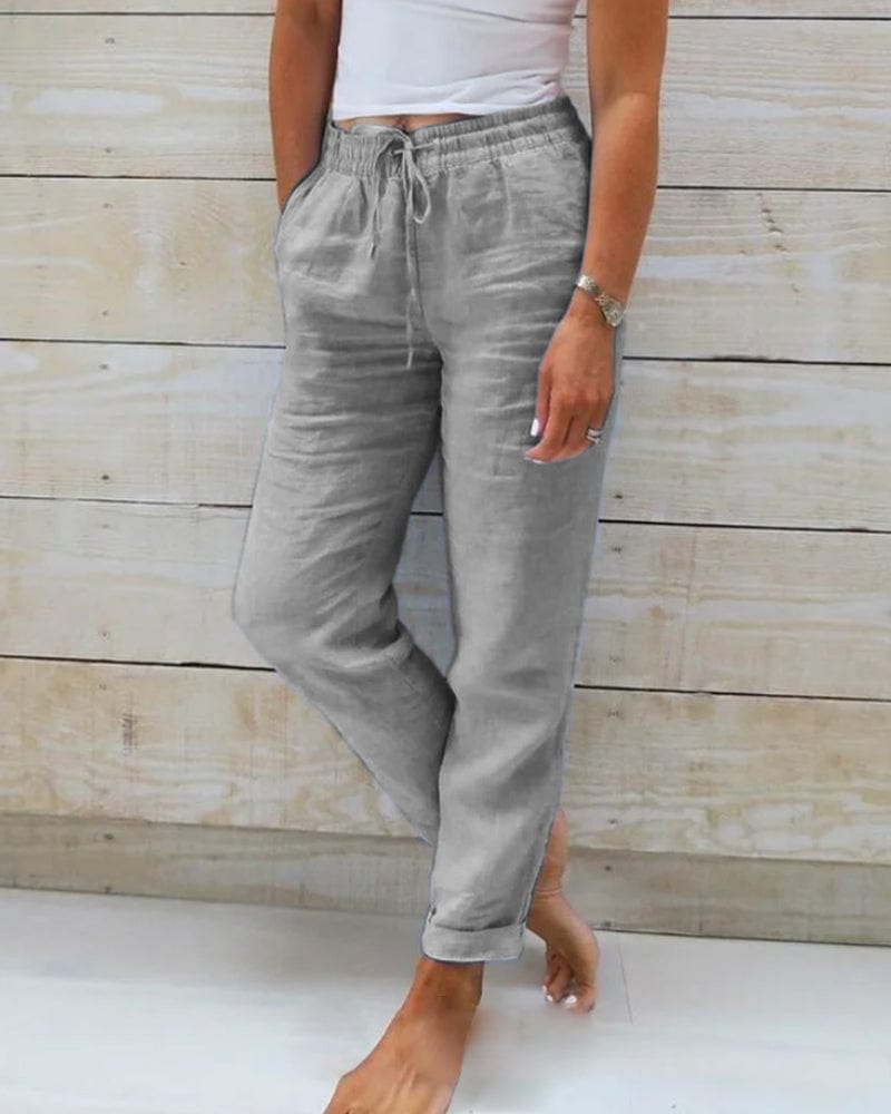 Monica | Pantalon avec élastique en coton et lin
