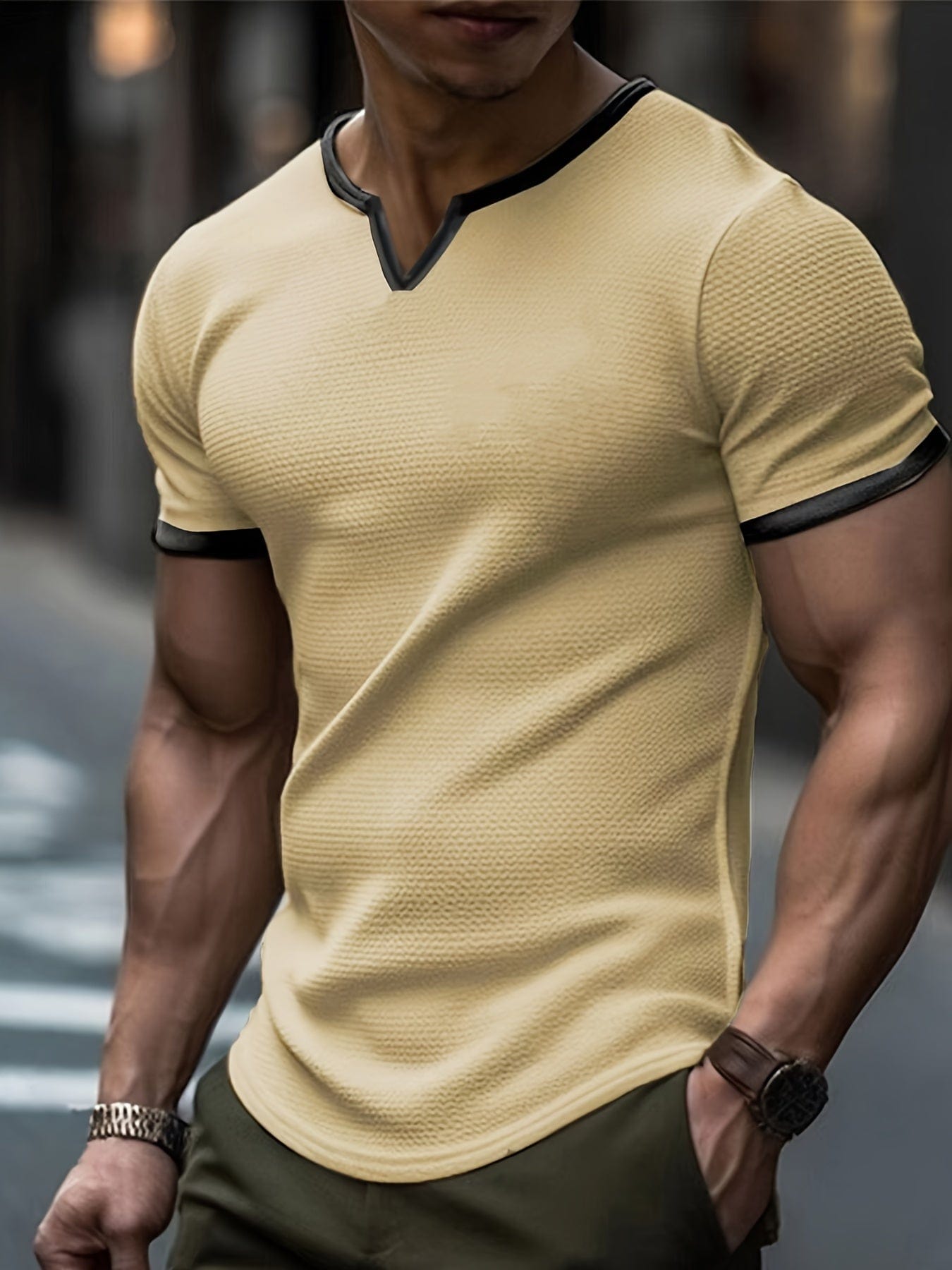 Steeve｜T-shirts à manches courtes unis pour hommes