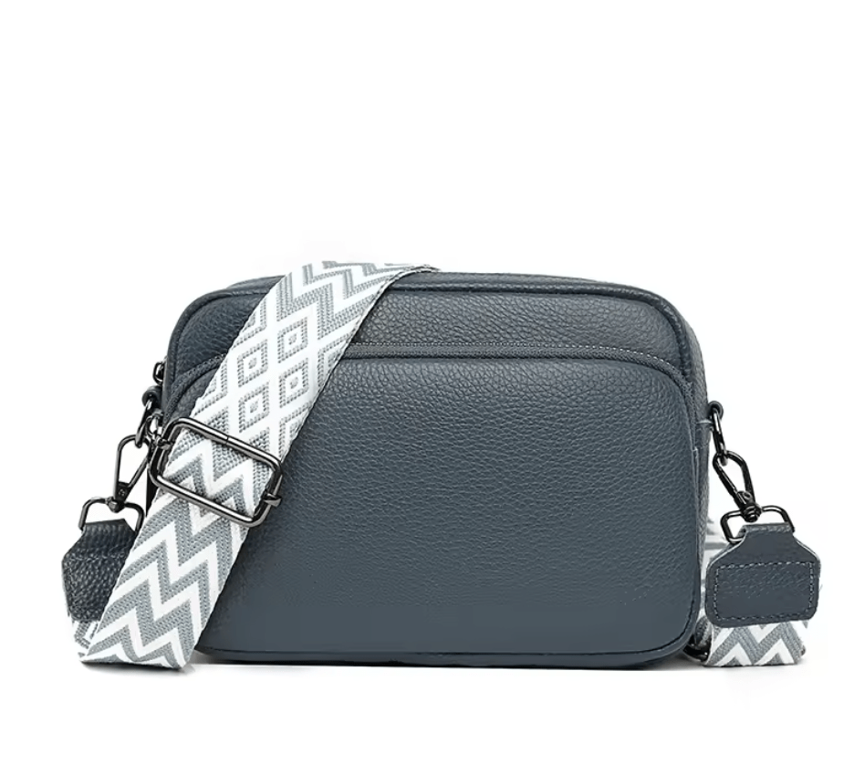 Marine｜Sac à bandoulière en cuir pour femmes.