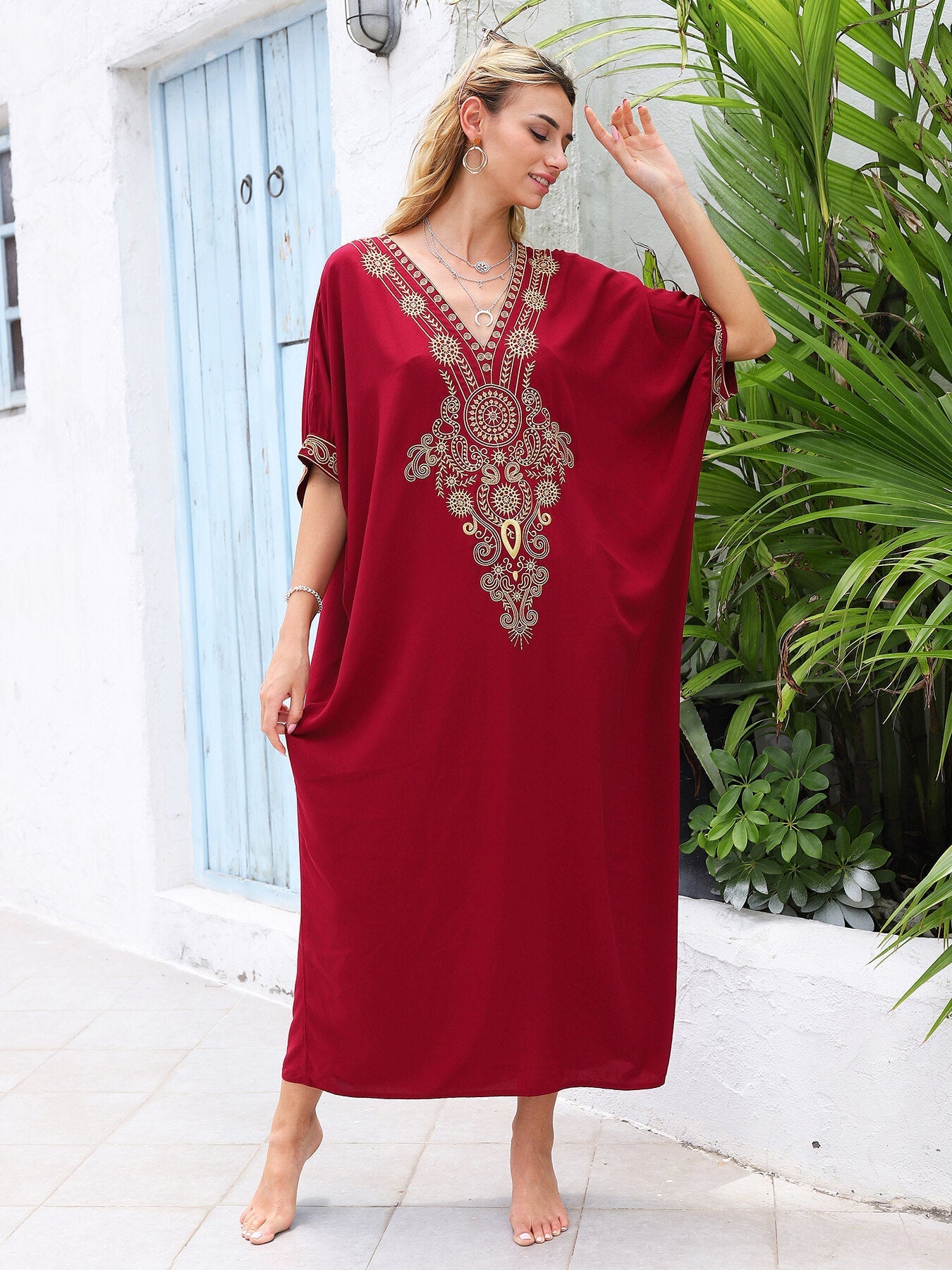 Robe d'Été Brodée en Bambou