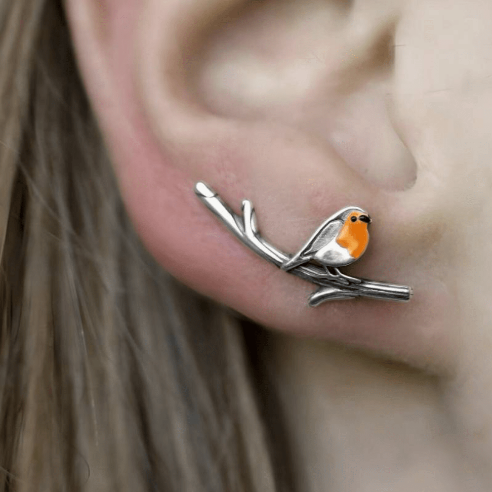 Oiseaux | Boucles d'oreilles en vitrail