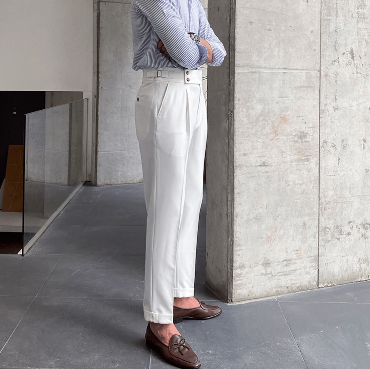 Edward™ - Pantalon Taille Haute - Bouclée