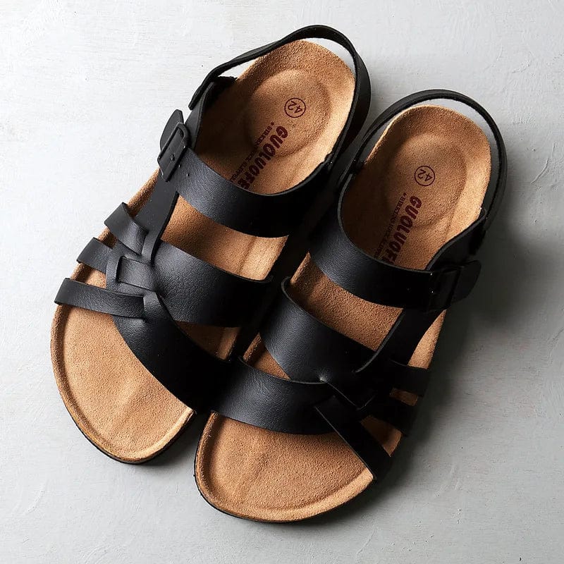 Chaussures Plates En Cuir Véritable Noir Orthopédiques - Toutes Tailles Disponibles - Neuf Avec Emballage, Qualité
