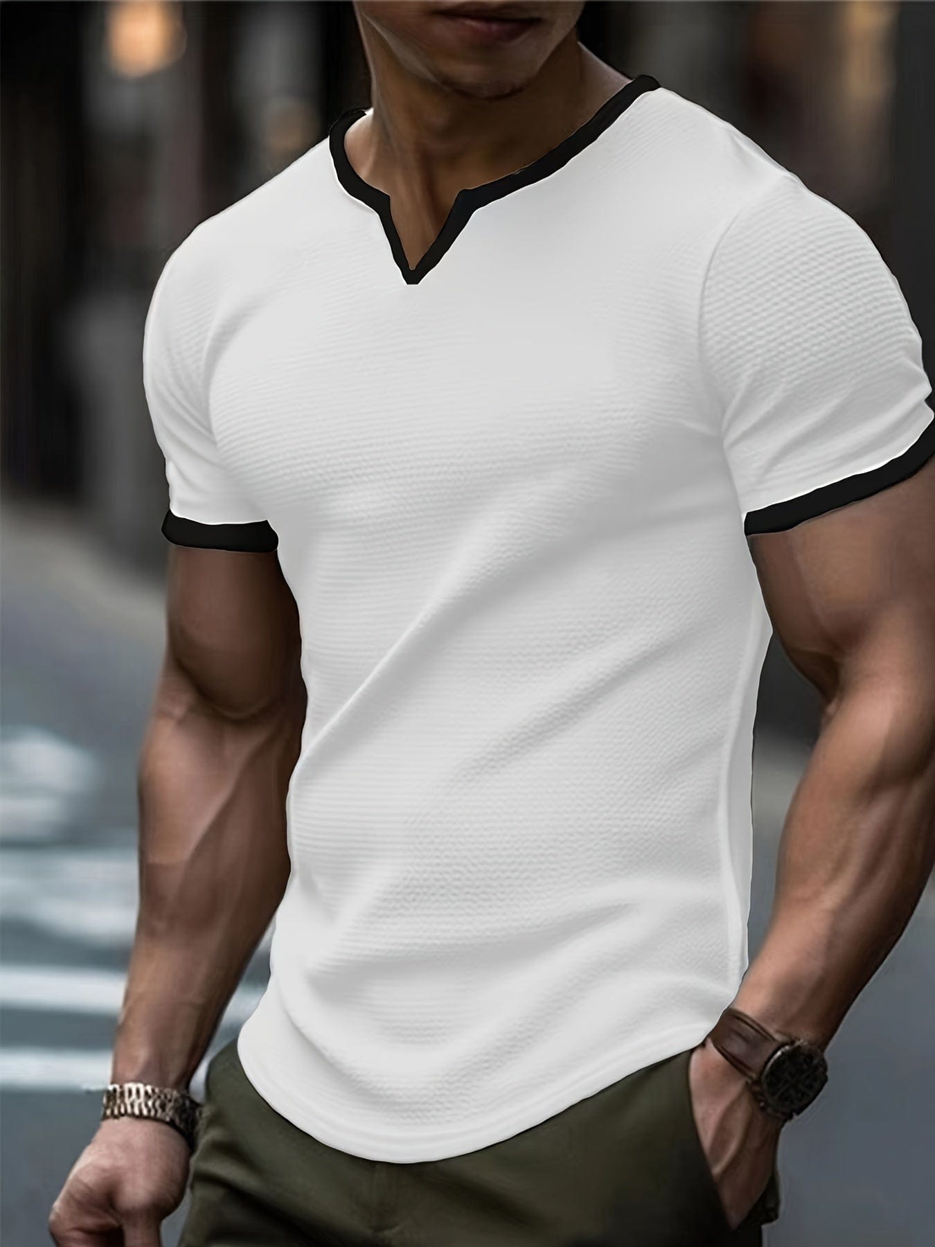 Steeve｜T-shirts à manches courtes unis pour hommes