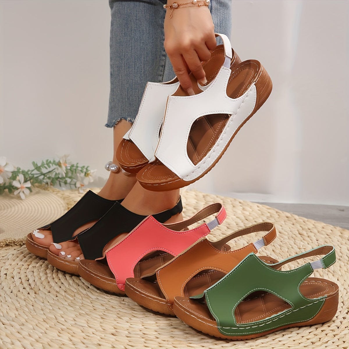 Sandales Femme POUR LA VICTOIRE En Cuir Véritable - Taille 11 - Neuves En Boîte