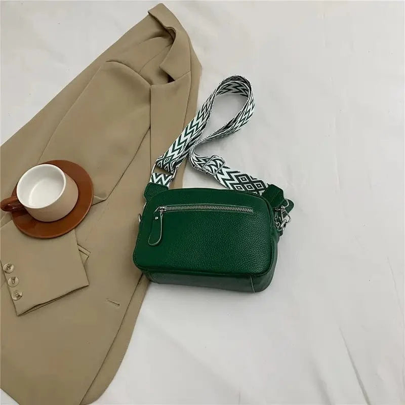 Marine｜Sac à bandoulière en cuir pour femmes.