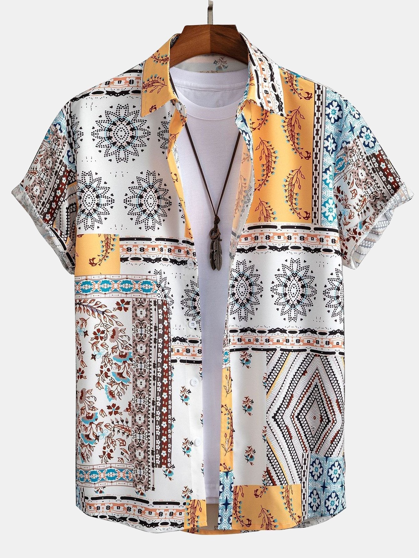 NOAH | Chemise  à imprimé foulard et short de bain
